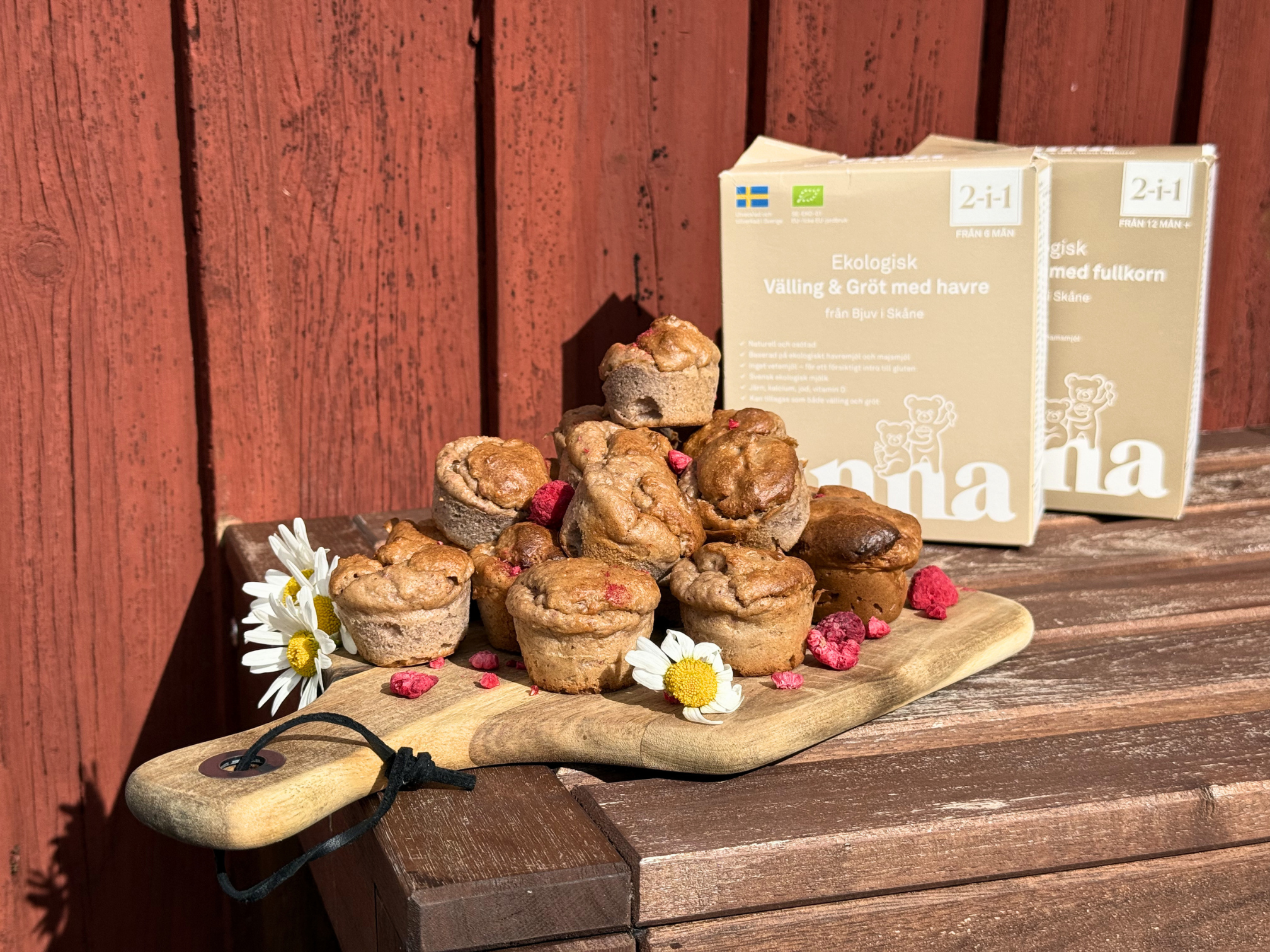 Somriga grötpinnar och muffins på Unna-gröt